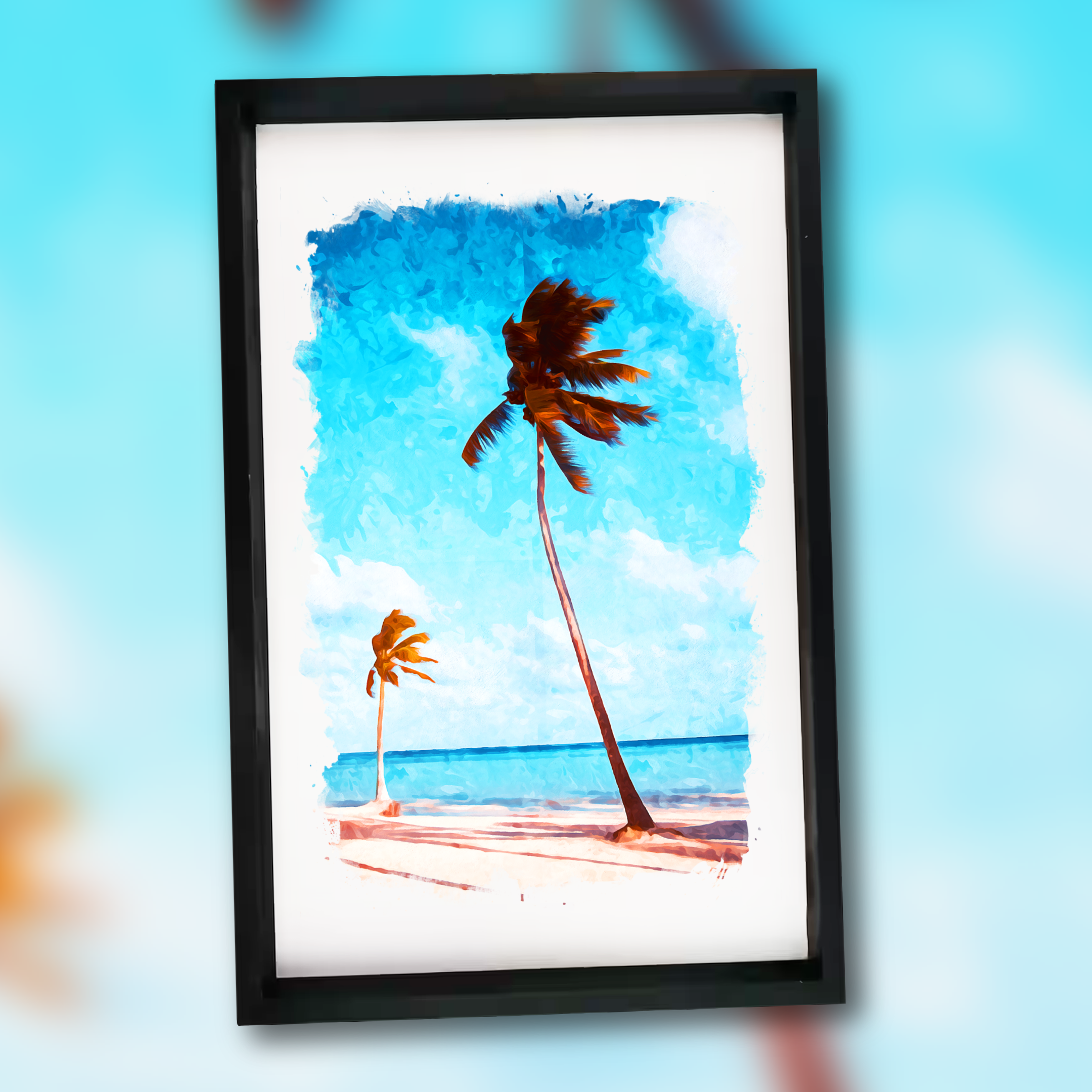 Huntington Beach Palm Trees - 11x17 Wooden Sign