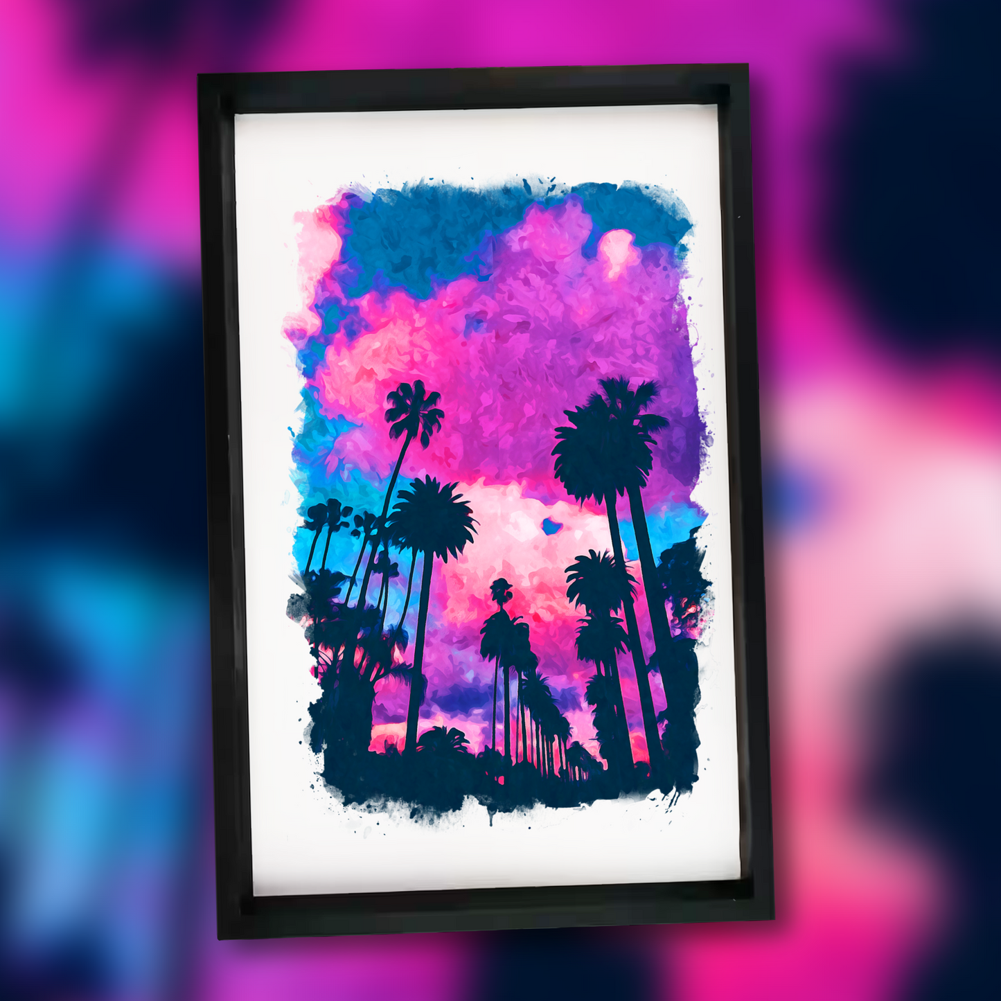 Hollywood Palm Trees - 11x17 Wooden Sign