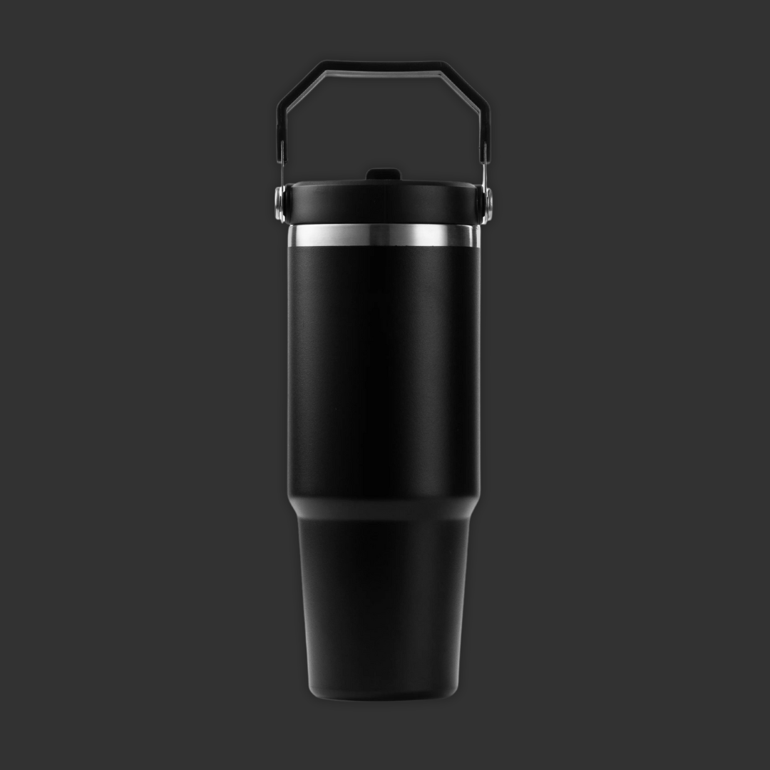 Black 30oz Tumbler with Top Handle