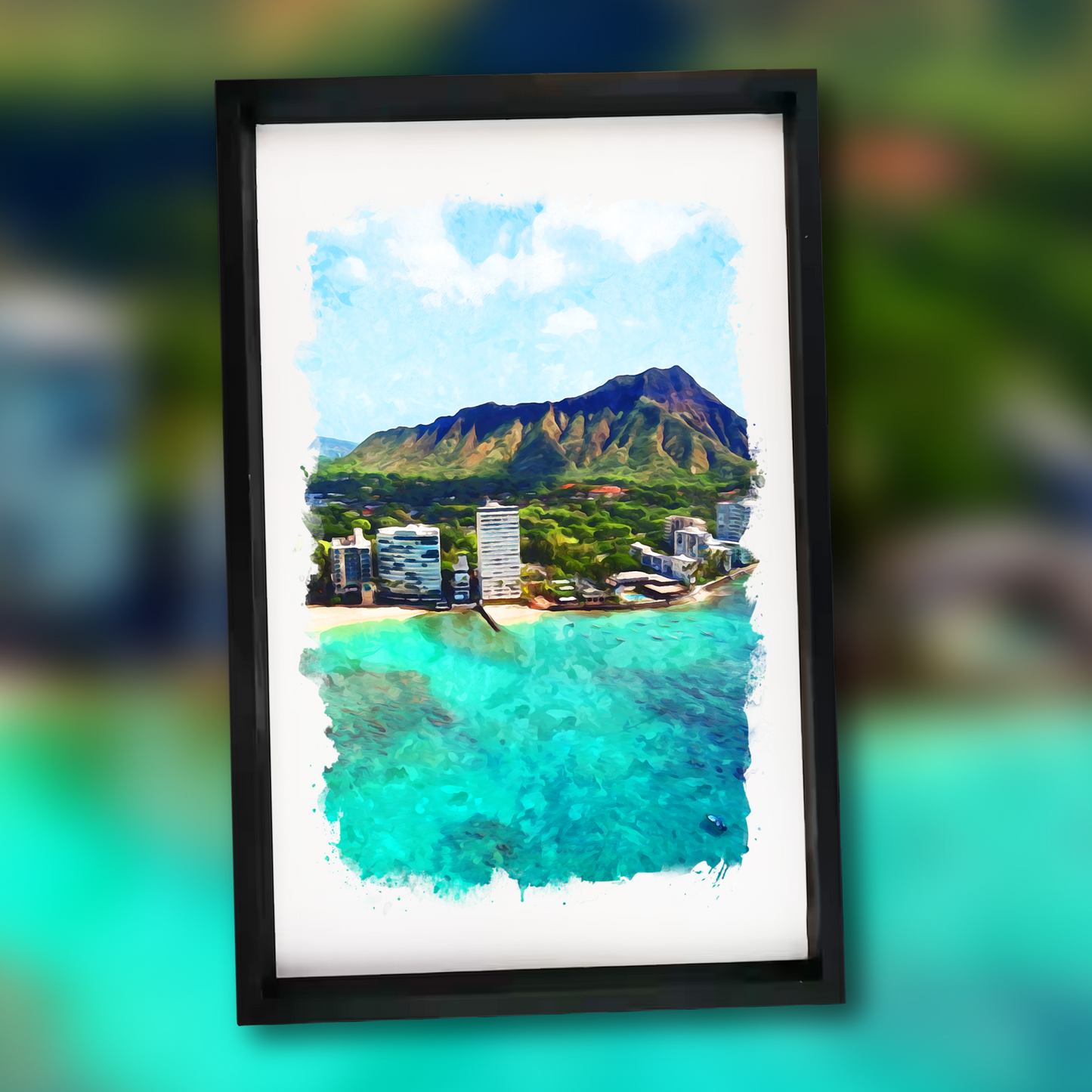 Clear Honolulu Waters - 11x17 Wooden Sign