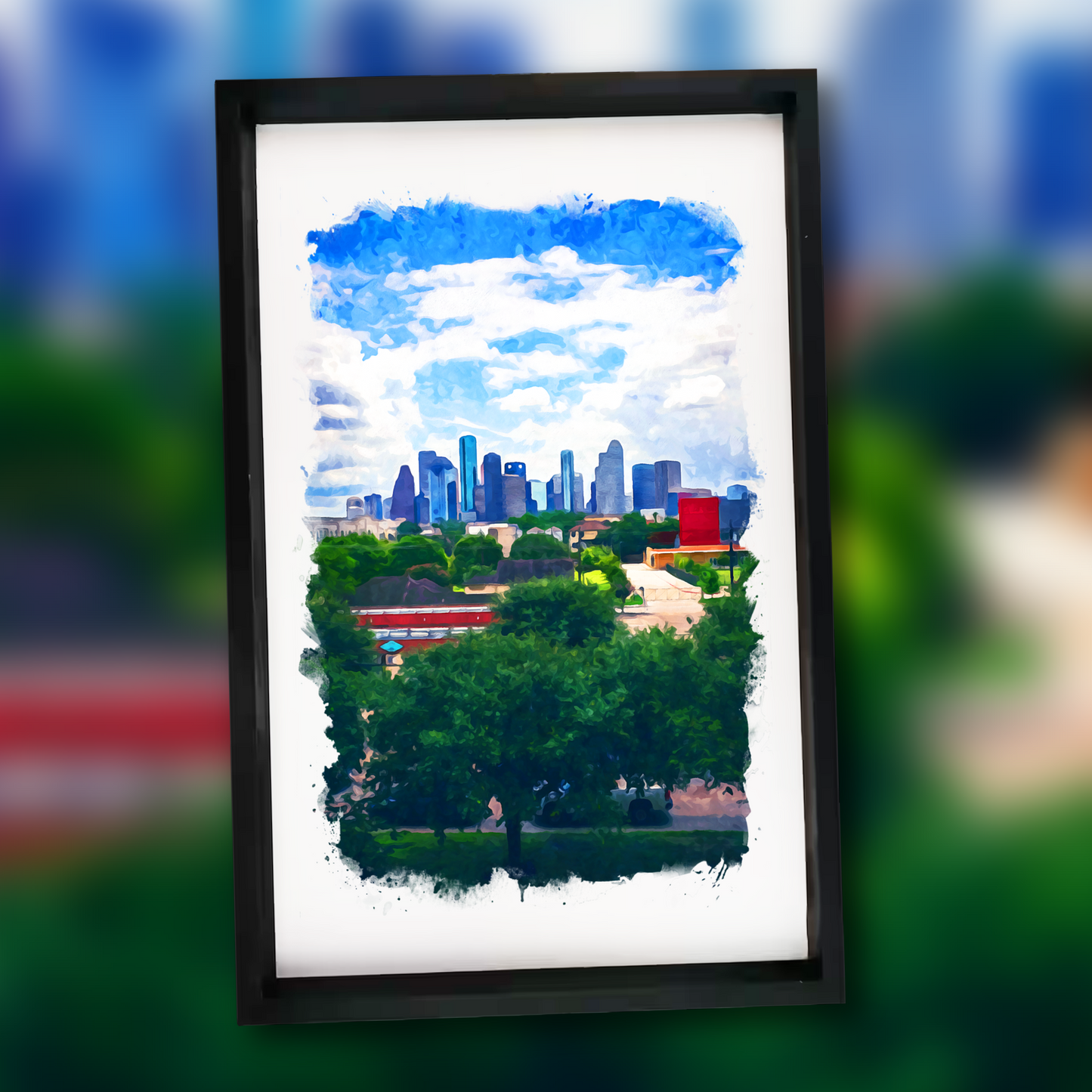 Houston Skyline - 11x17 Wooden Sign