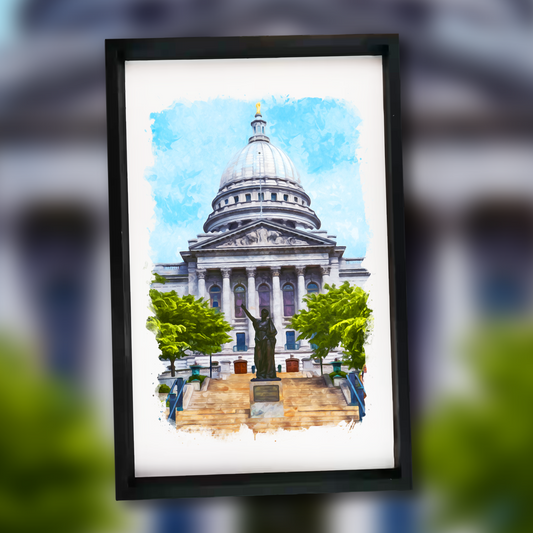 Wisconsin's State Capitol - 11x17 Wooden Sign