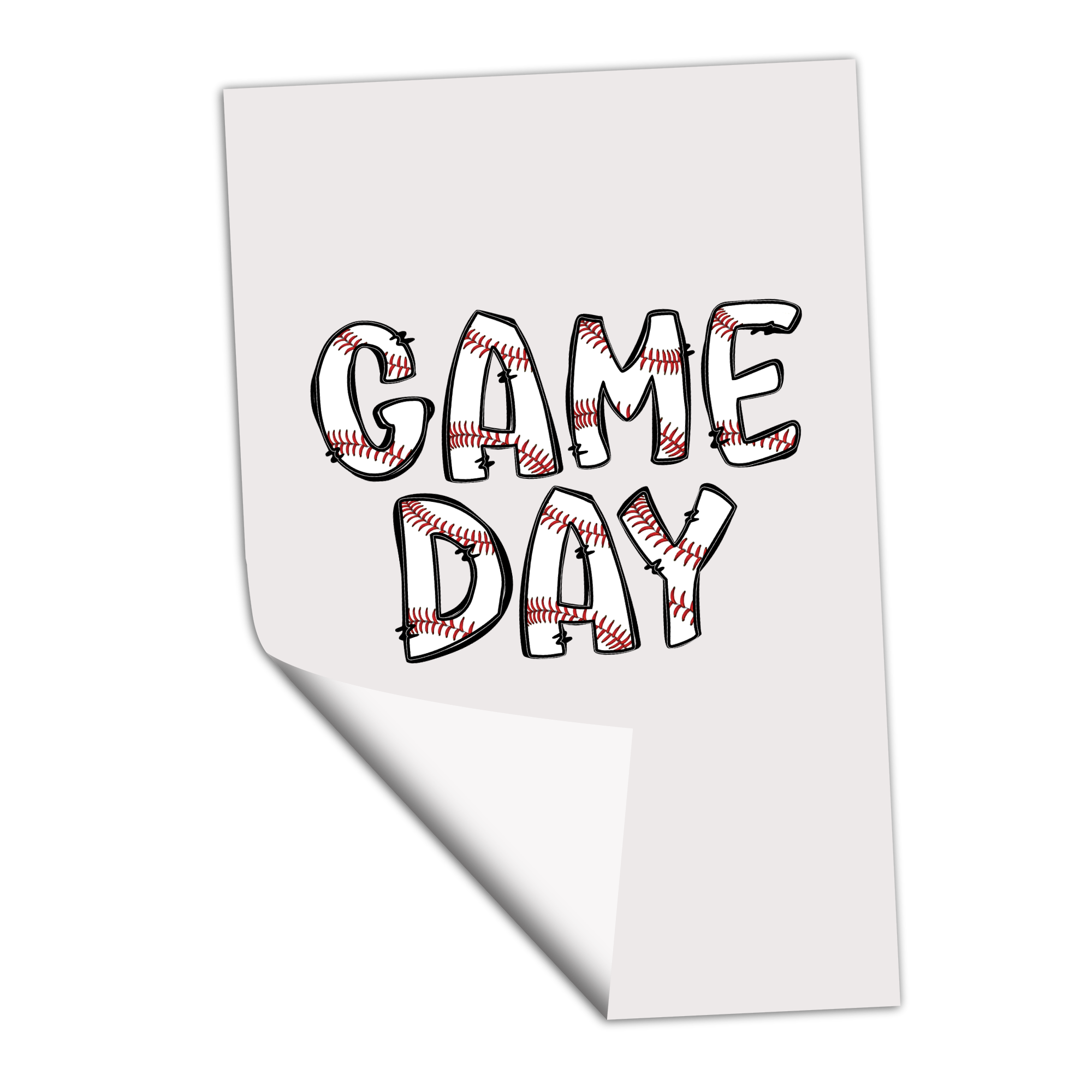 Baseball Game Day Doodle Letters - Transfer