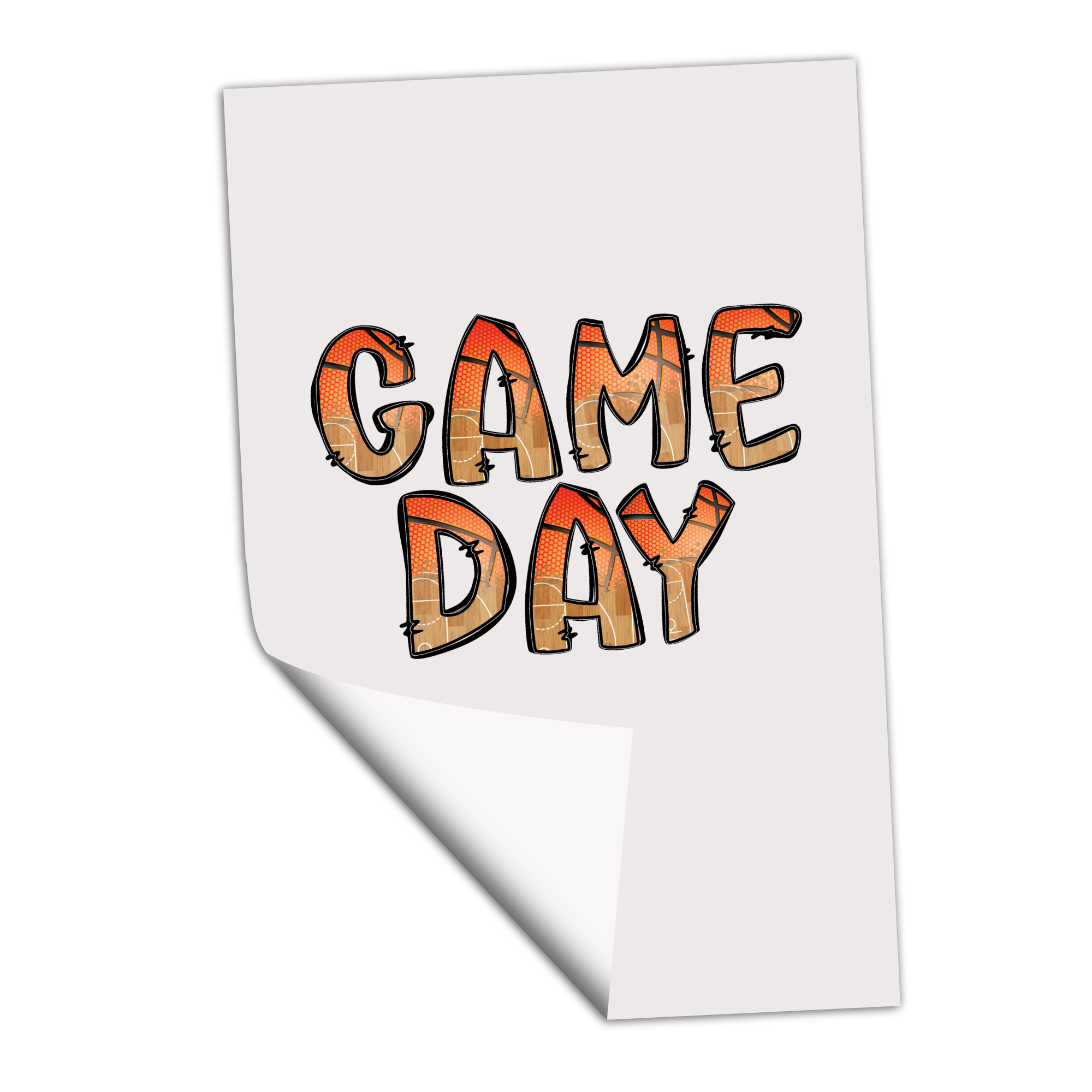 Basketball Court Game Day Doodle Letters - DTF Transfer