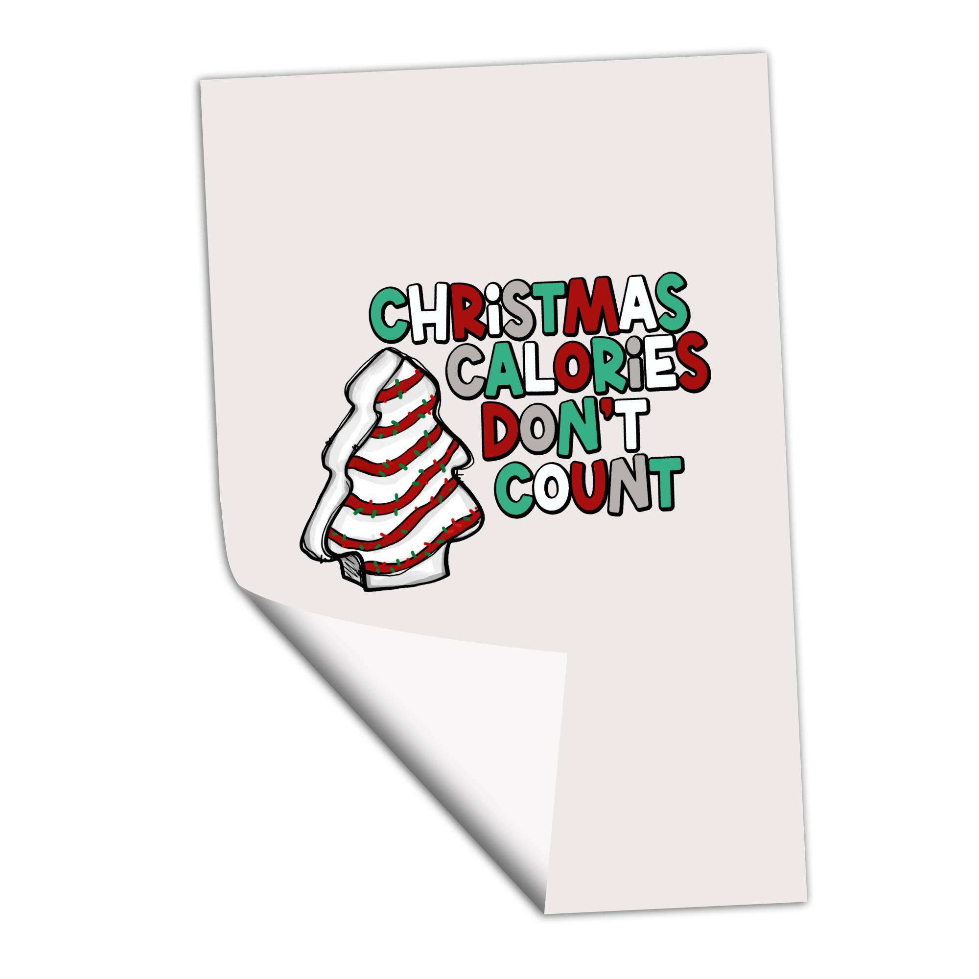 Christmas Calories Don't Count - Tree Cake - Transfer