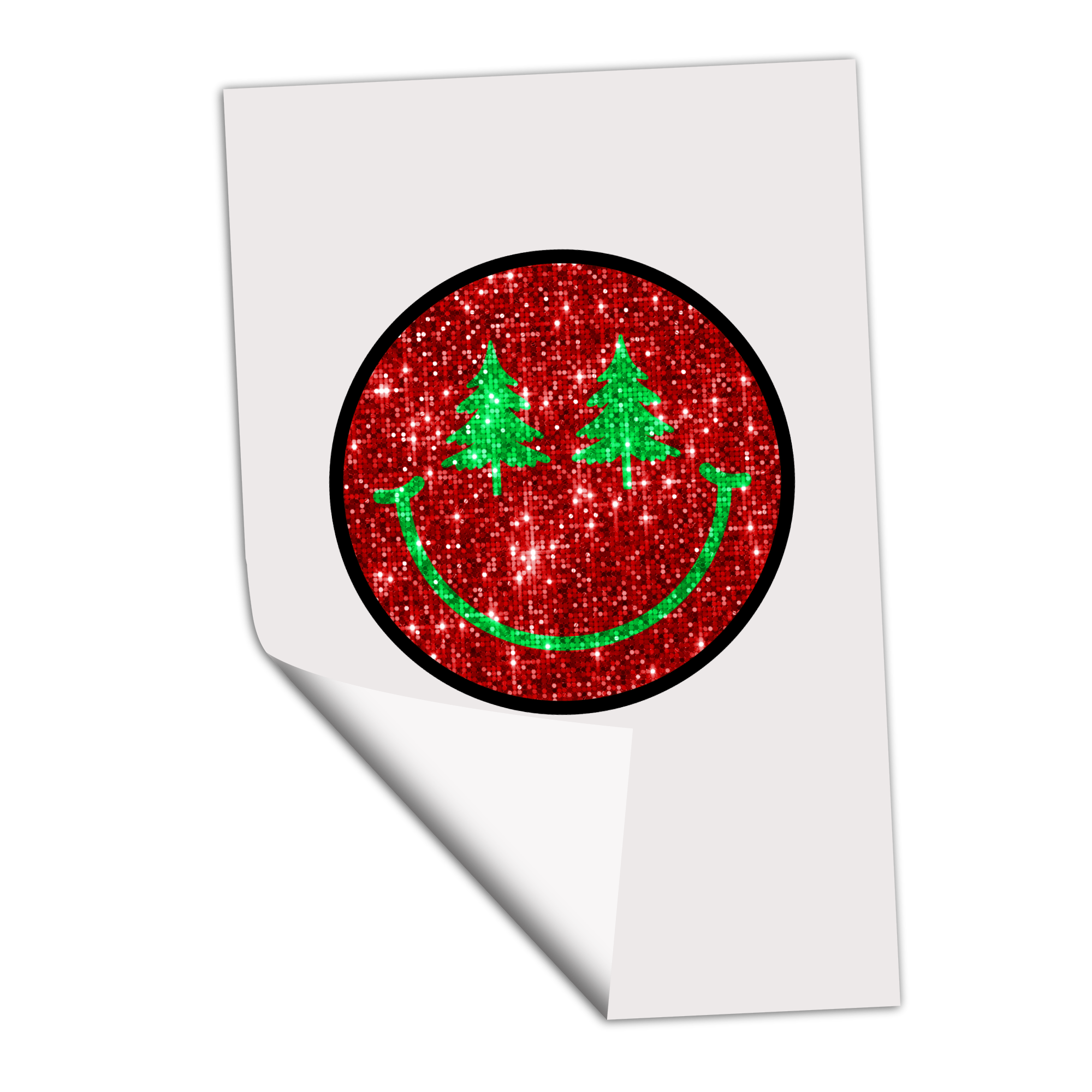 Christmas Sequin Smiley - DTF Transfer