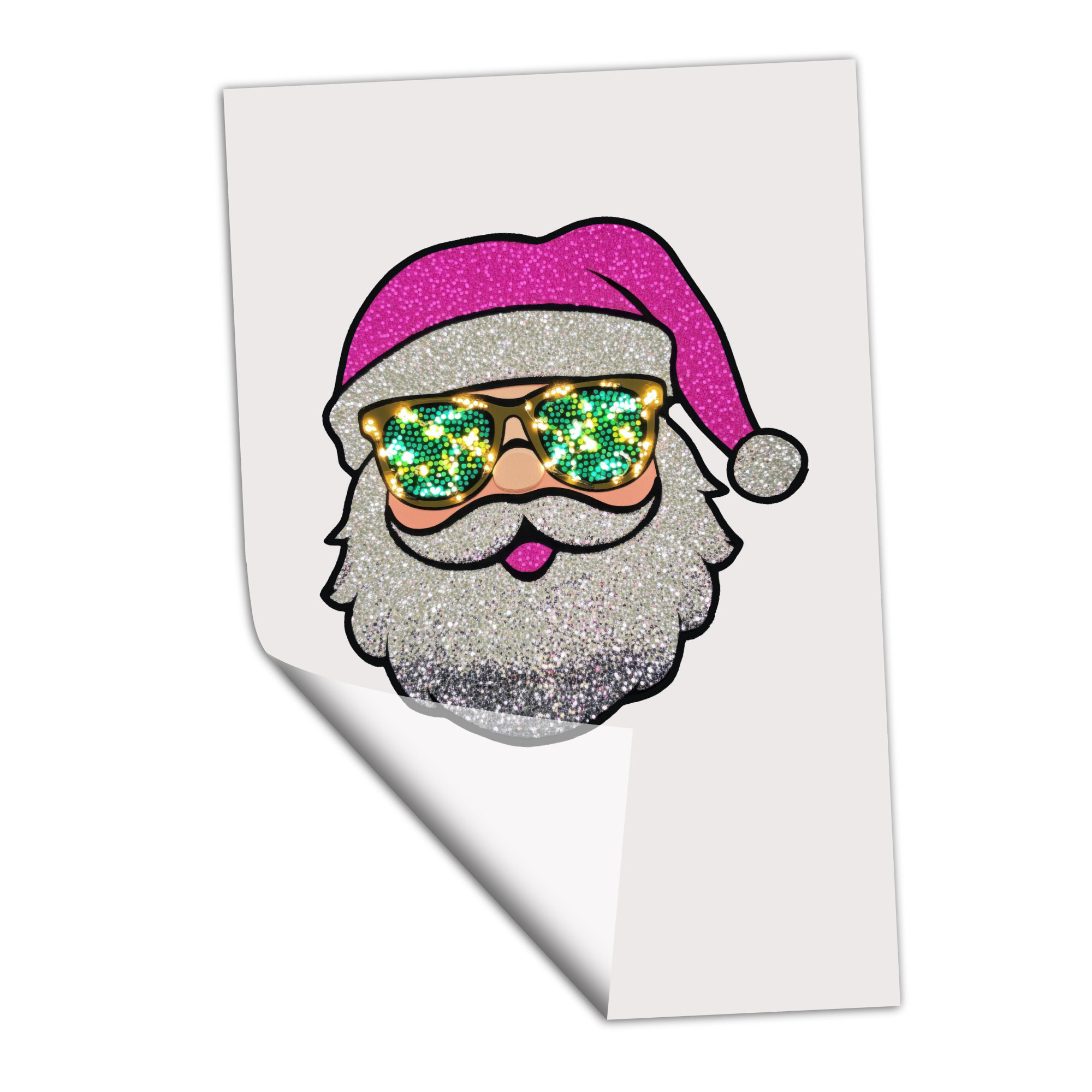 Faux Pink Sequin Lit Santa - DTF Transfer