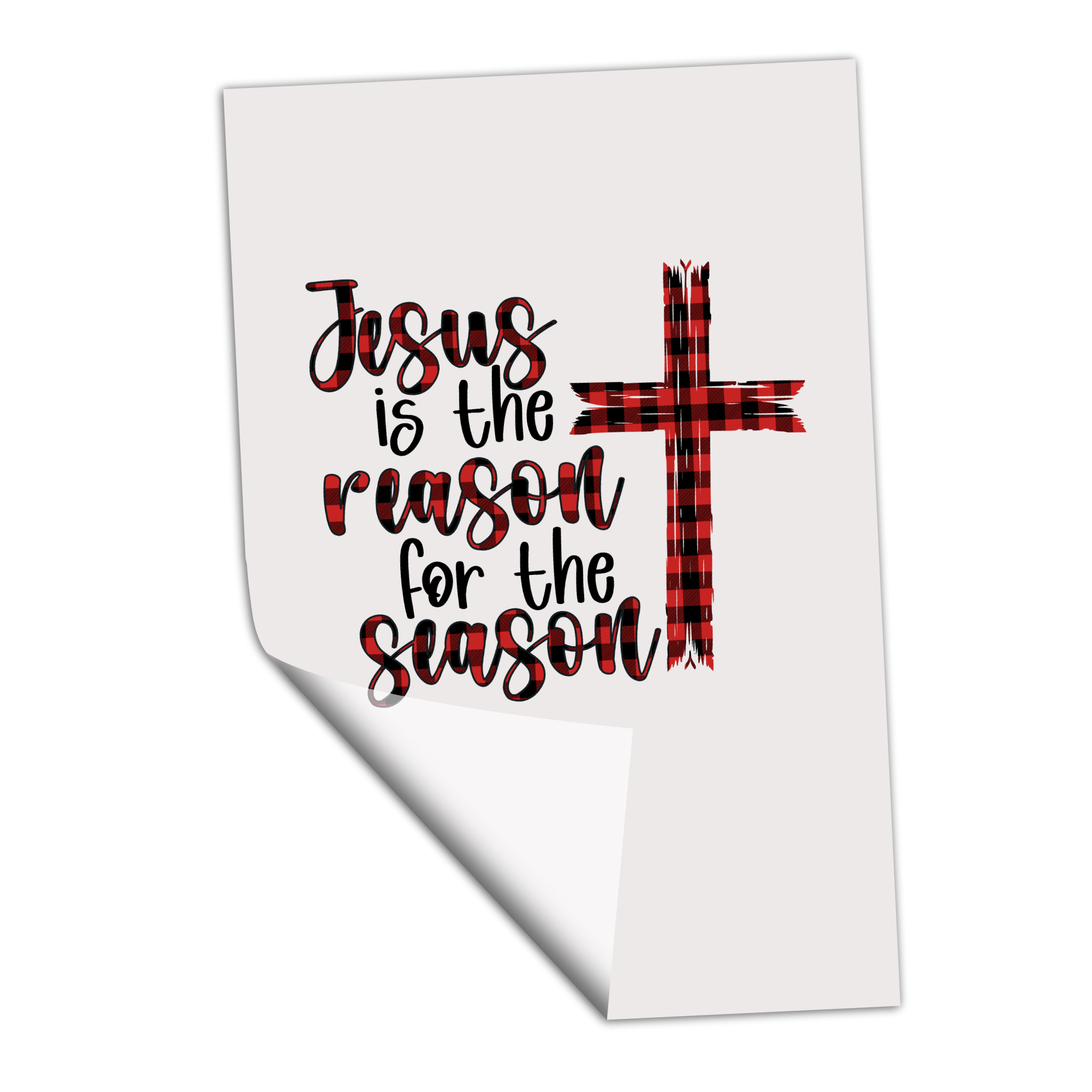 Jesus is the Reason Red Buffalo Plaid - Transfer