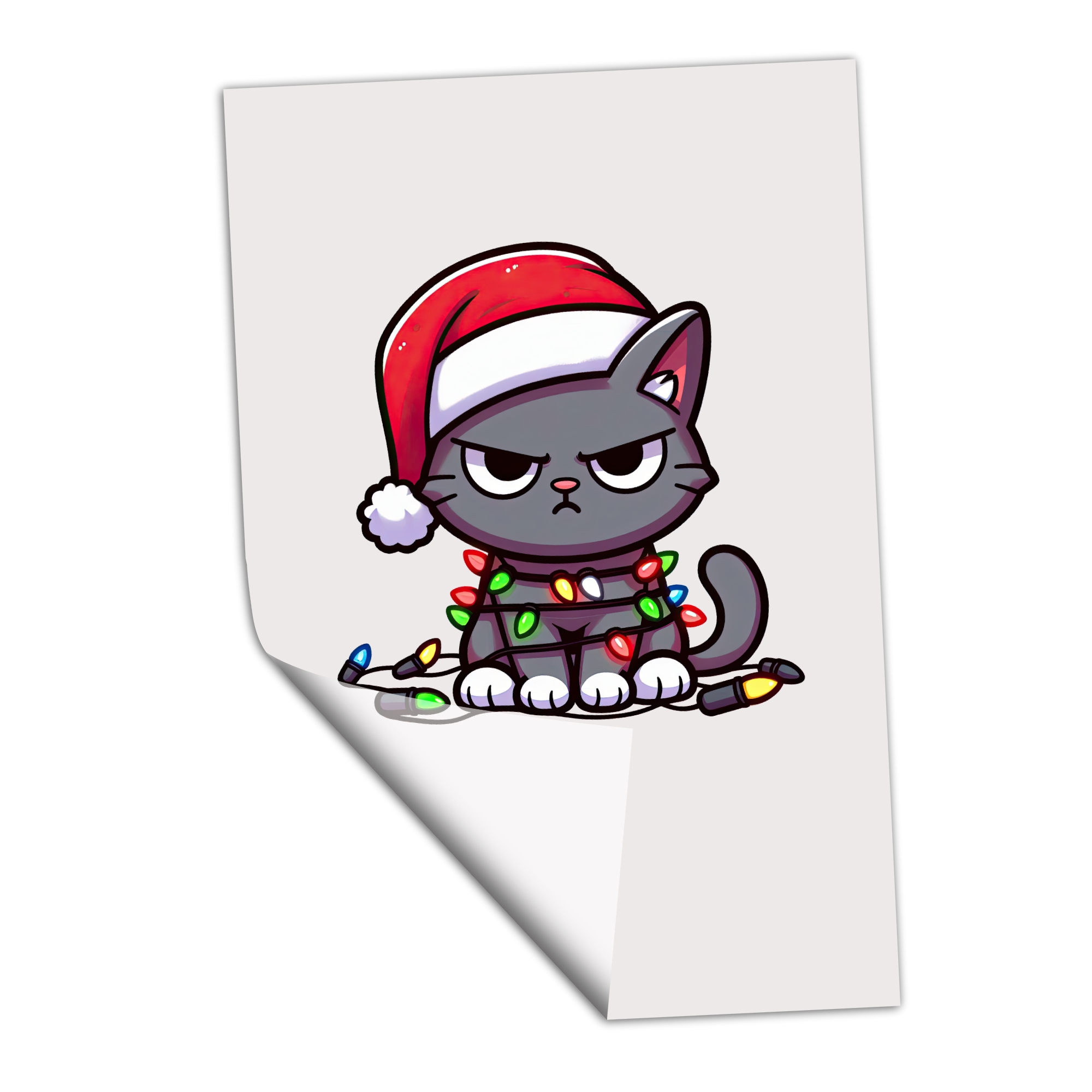 Lit Christmas Cat - DTF Transfer