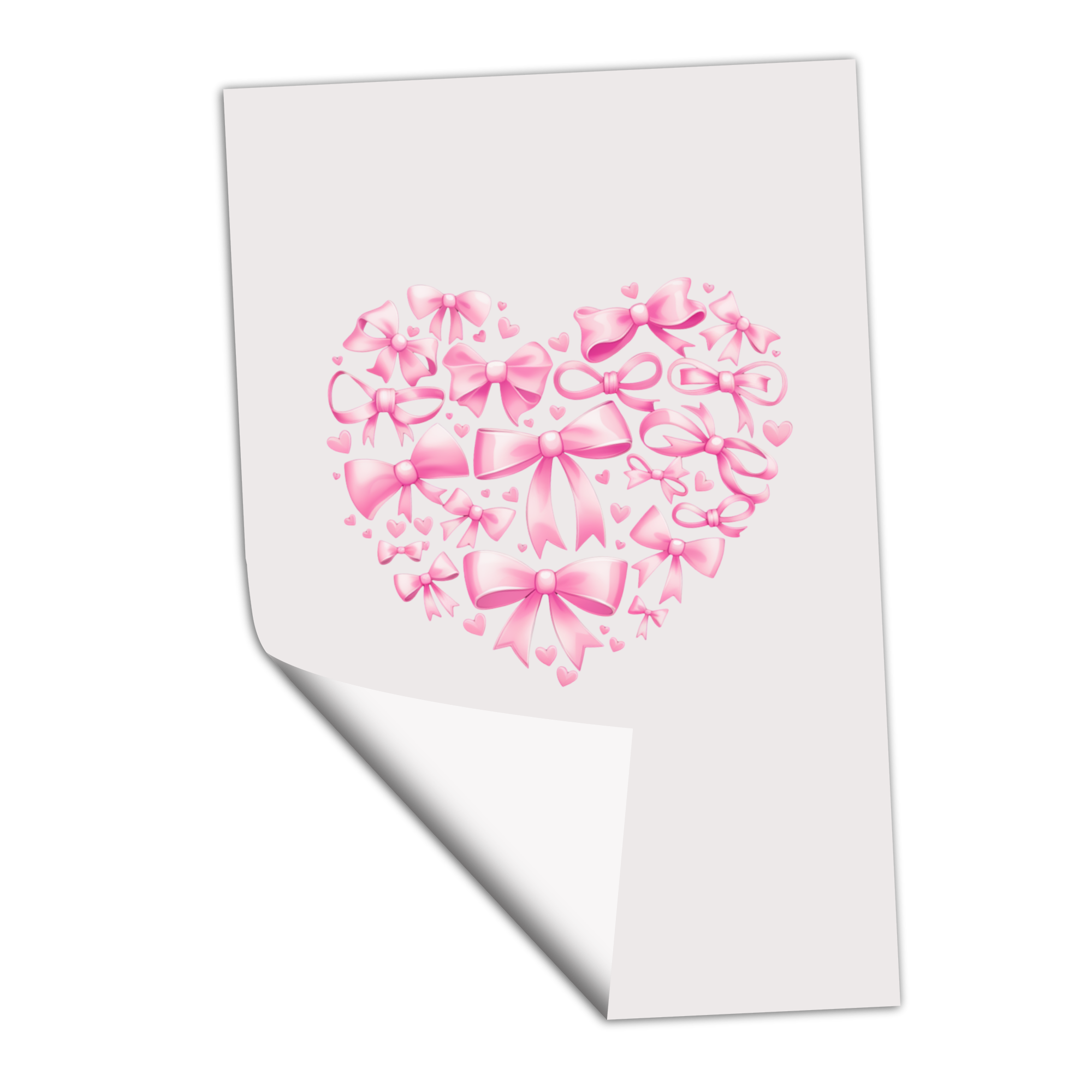 Pink Coquette Bow Heart - Transfer