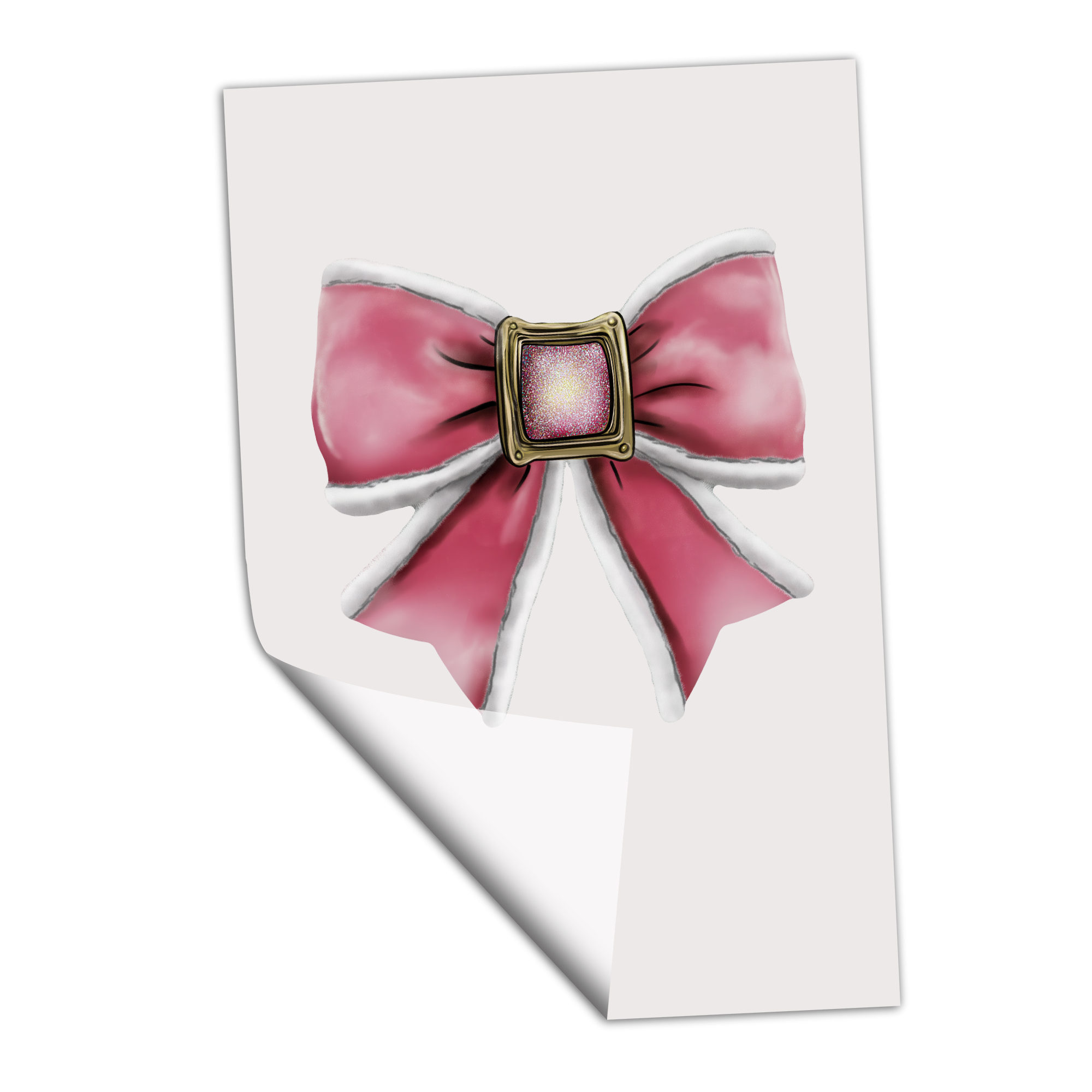 Pink Santa Bow - Transfer