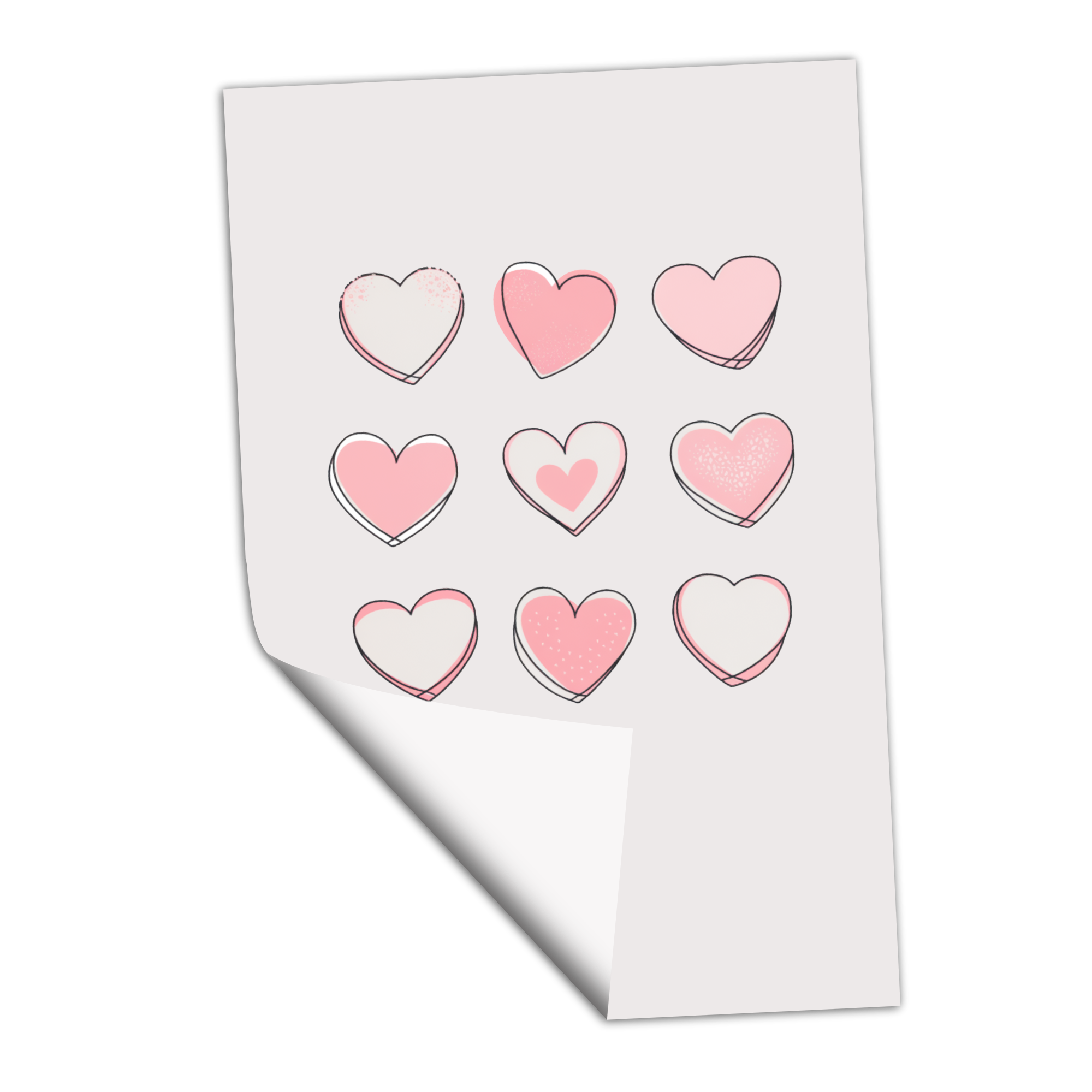 Simple Doodle Checkered Hearts - Transfer