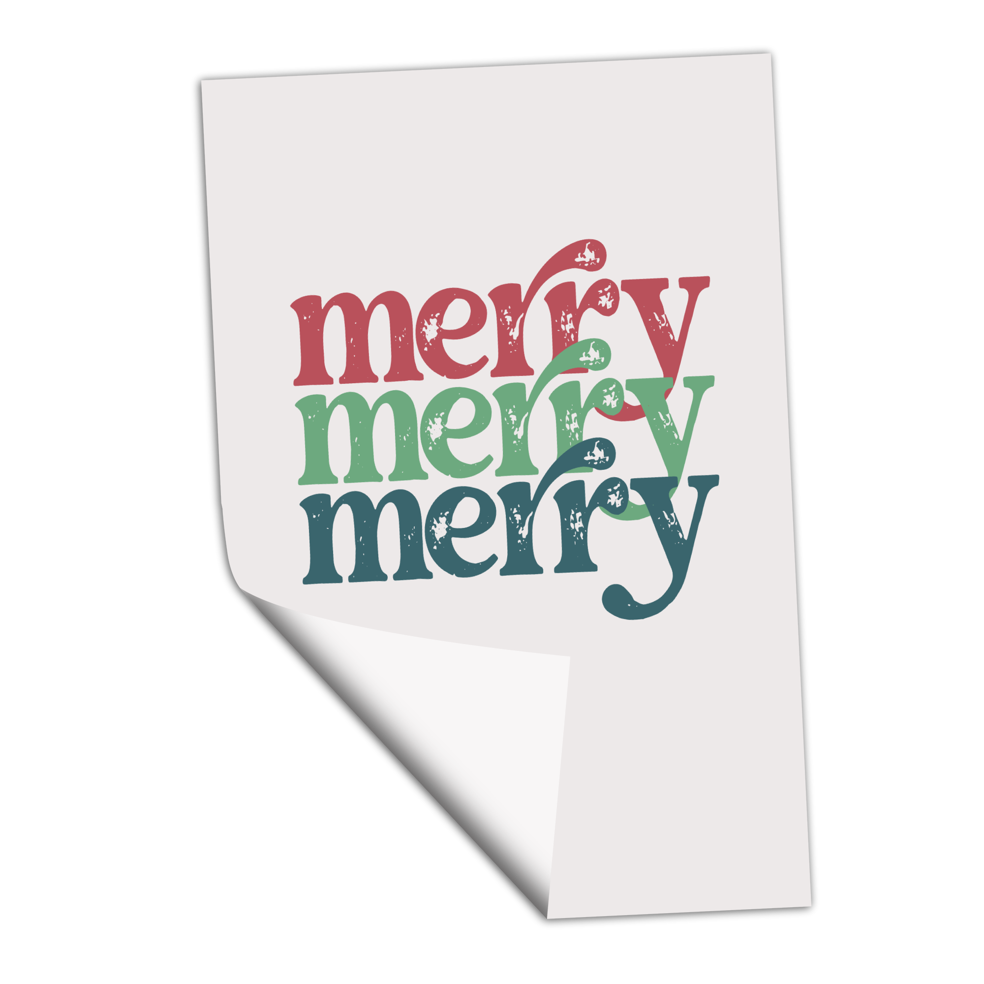 Vintage Merry Stacked - Transfer